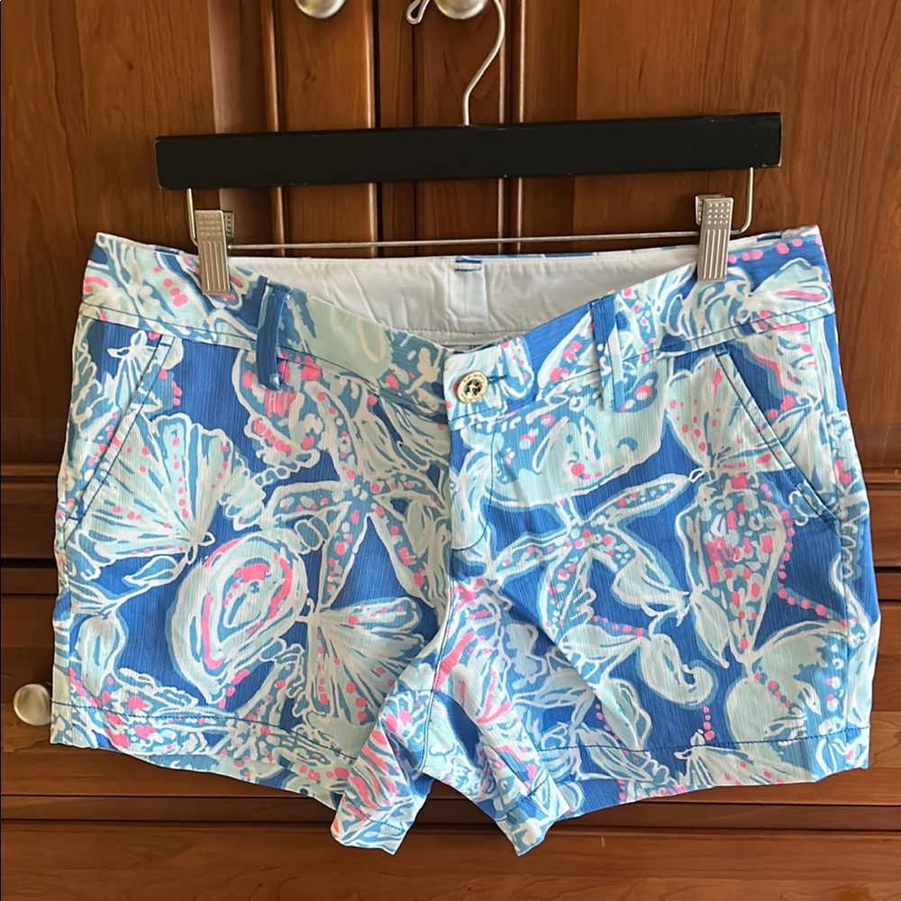 Lilly Pulitzer Blue and Pink Patterned Women Shorts